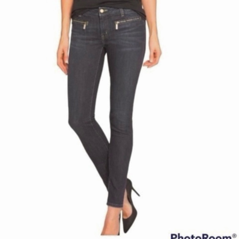 Michael Kors Izzy Charcoal Gray Zipper Detail Skinny Midrise Jeans 6